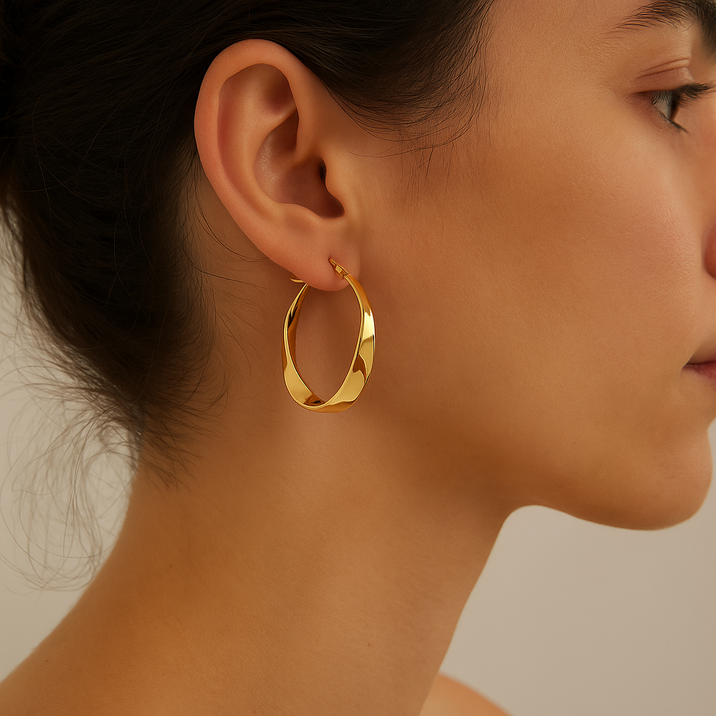 Hoop Earrings Sculpted Modern Chic
