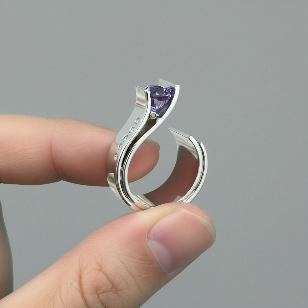 Amethyst Vintage Silver Statement Ring