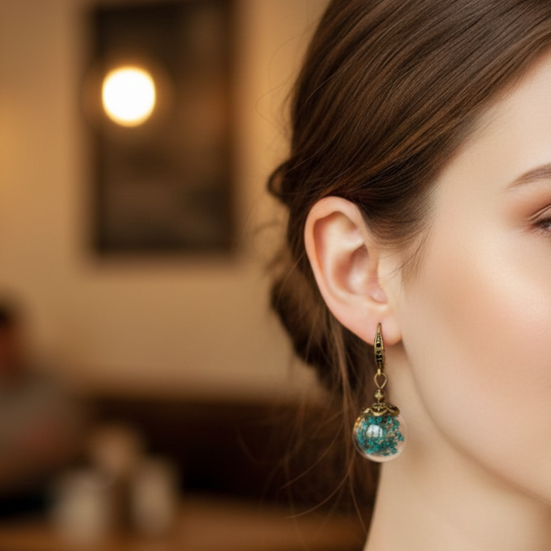 Golden Vintage Flower Earrings