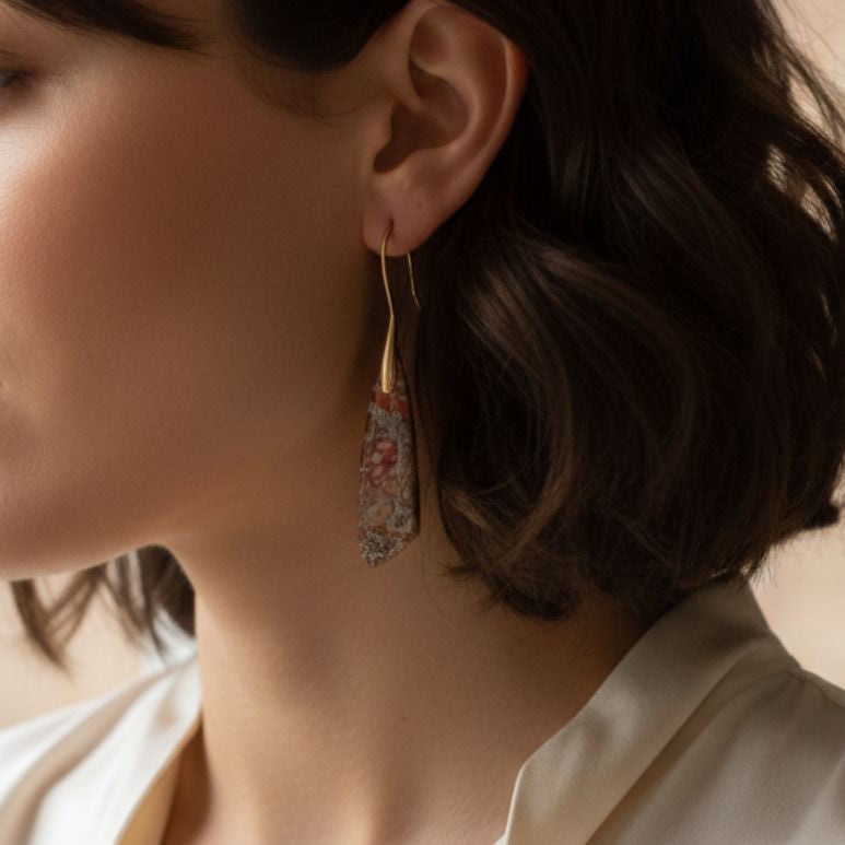 Golden Geometric Vintage Earrings