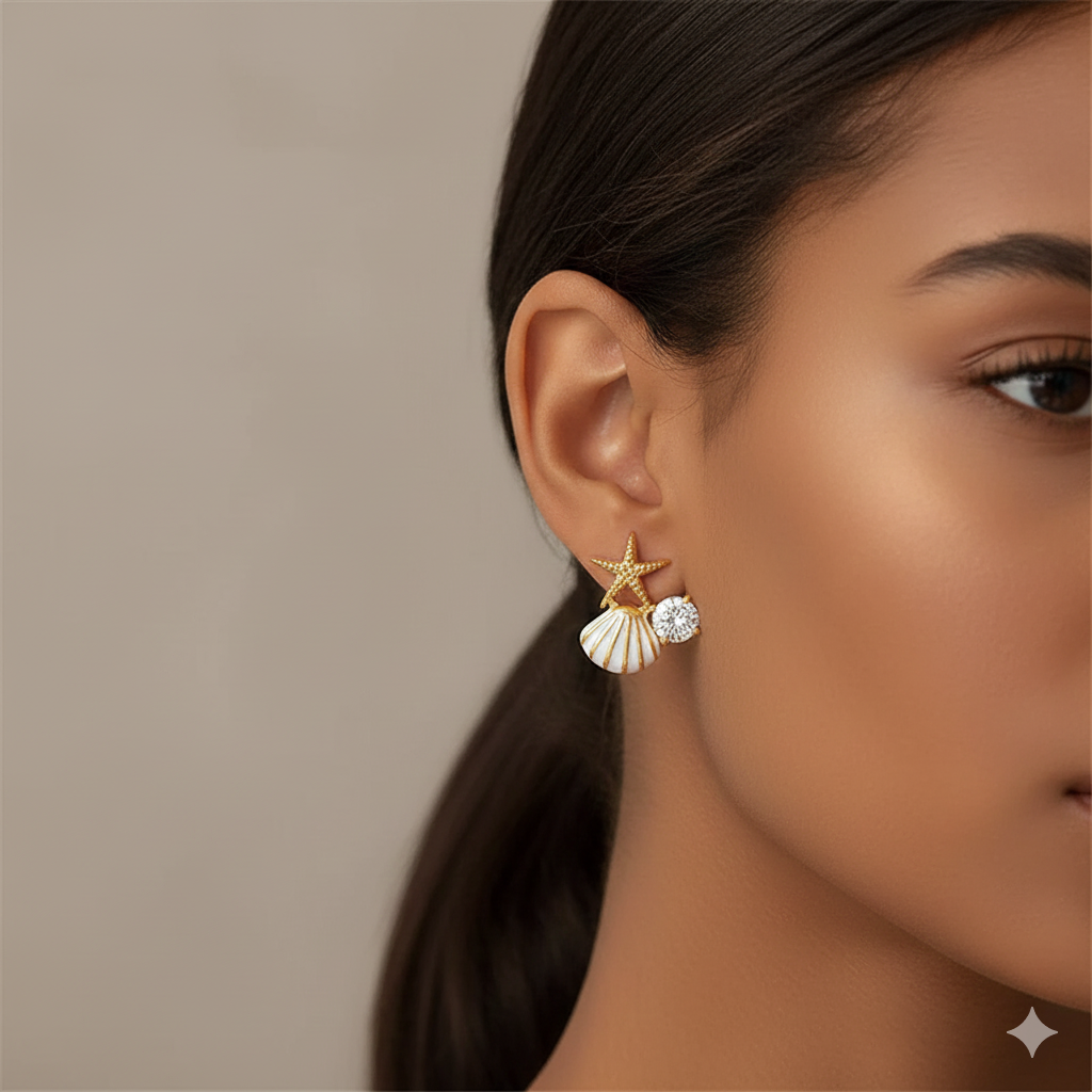 Starfish Stud Earrings – Golden