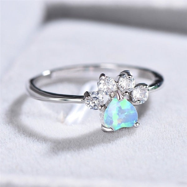 Golden Opal Paw Ring