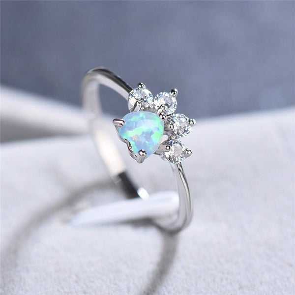 Golden Opal Paw Ring
