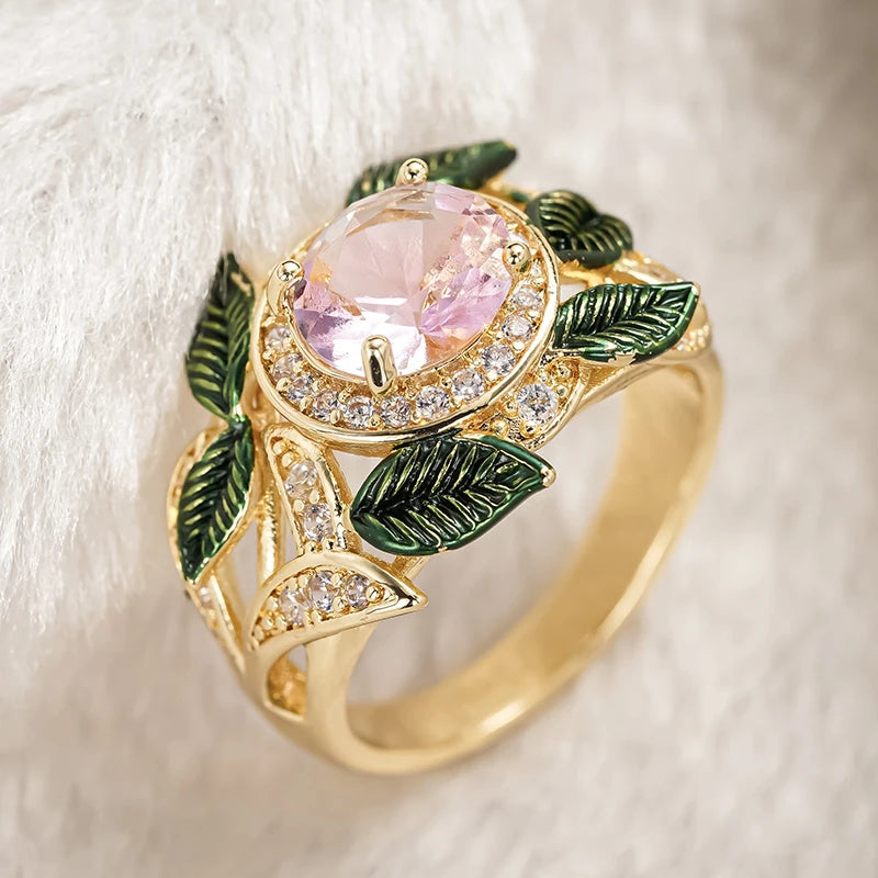 Fresh Pink Leaf Gold