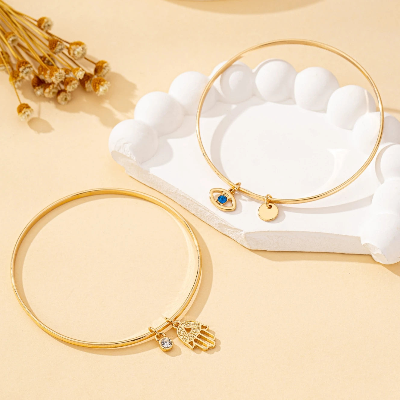 Bracelet Set Elegant Charm Golden