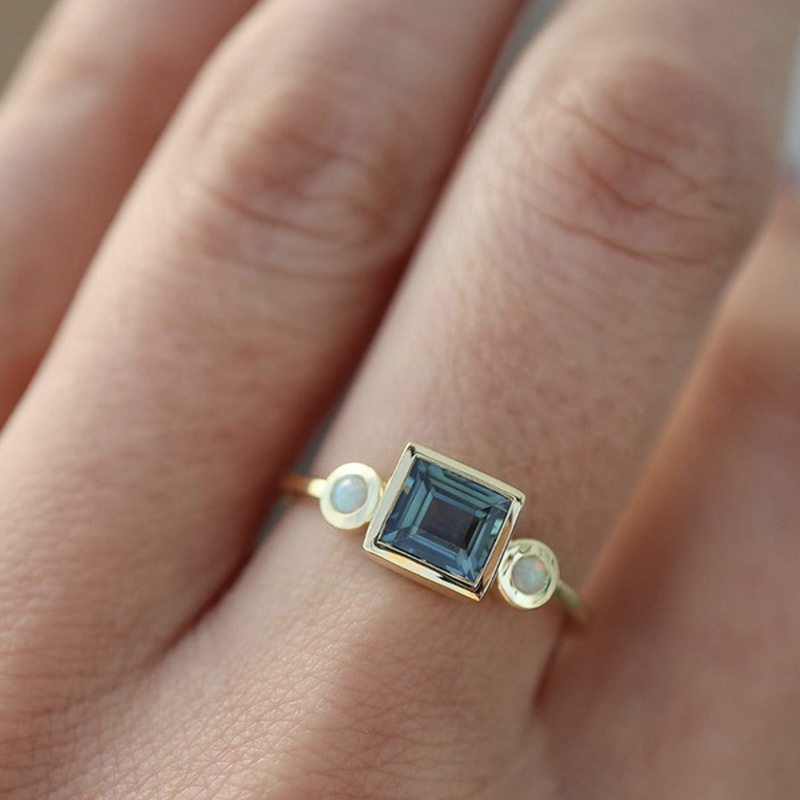 Celestial Blue Glow Ring Set