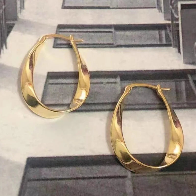 Hoop Earrings Sculpted Modern Chic