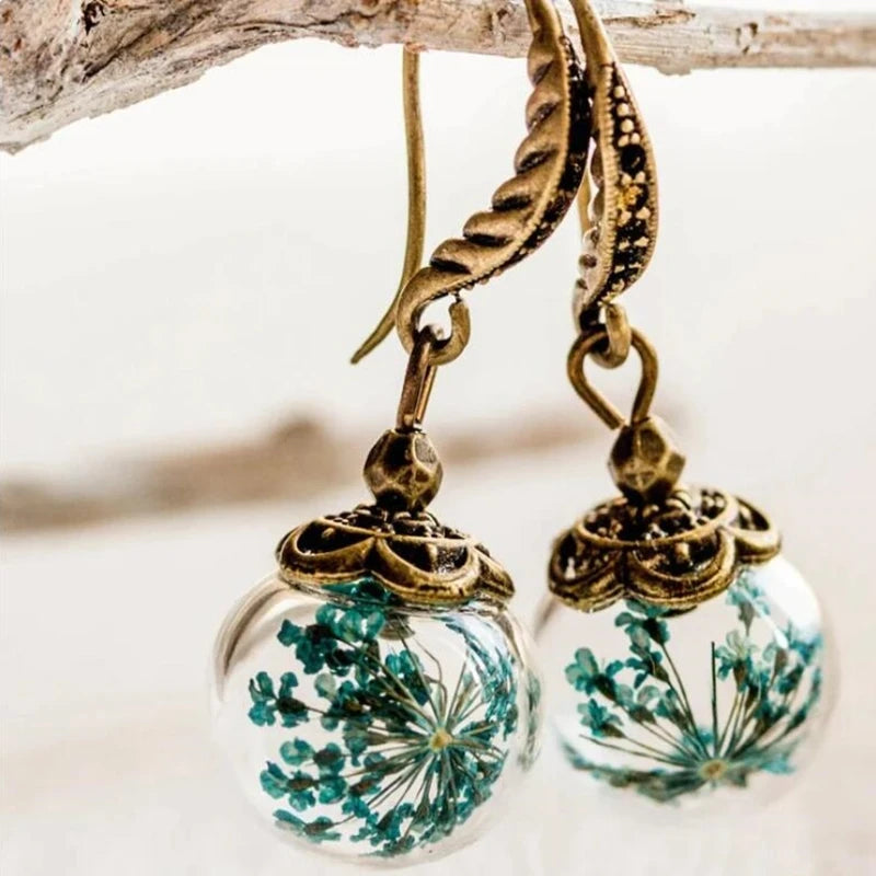 Golden Vintage Flower Earrings
