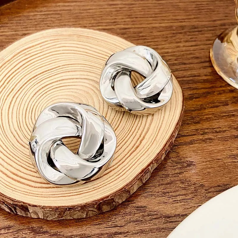 Twisted Spiral Stud Earrings