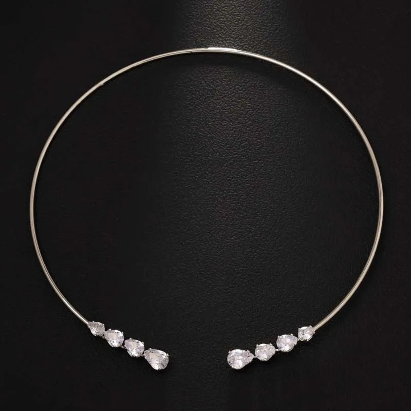 Teardrop Crystal Cuff Necklace