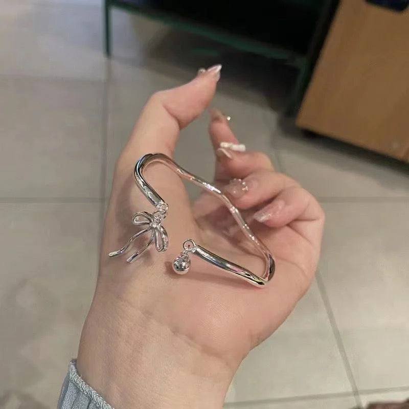 Charm Bangle Bracelet Feminine Silver