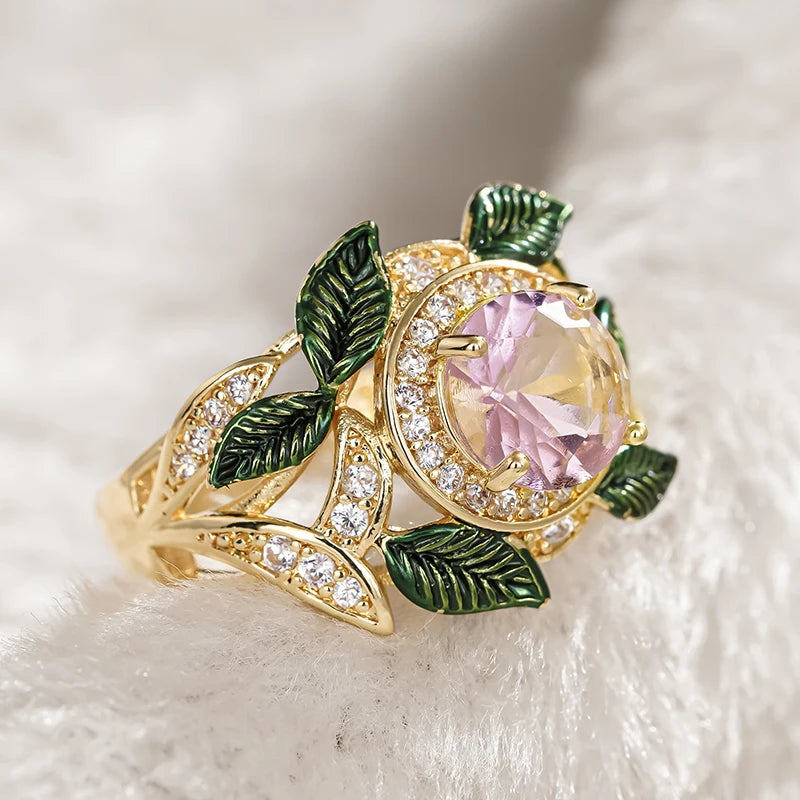 Fresh Pink Leaf Gold