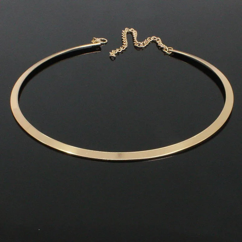 Golden Smooth Statement Choker