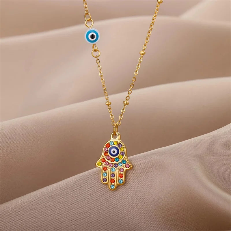 Elegant Evil Eye Charm Necklace