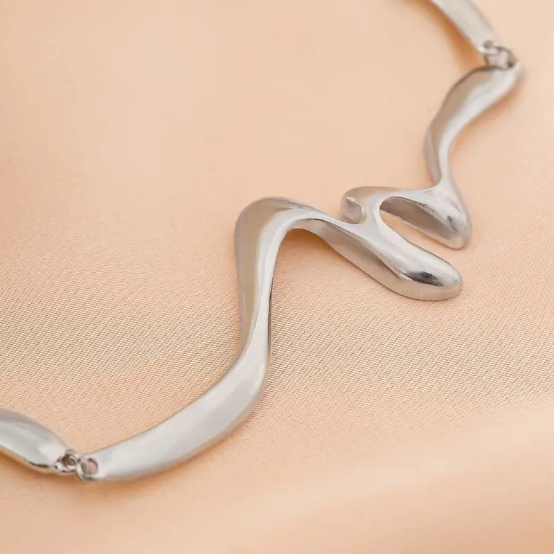 Liquid Wave Cuff Necklace