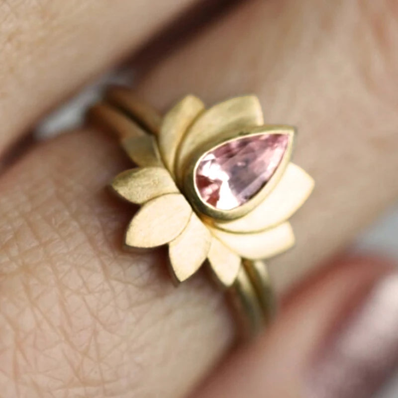 Lotus Pink Gold Ring