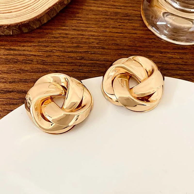 Twisted Spiral Stud Earrings