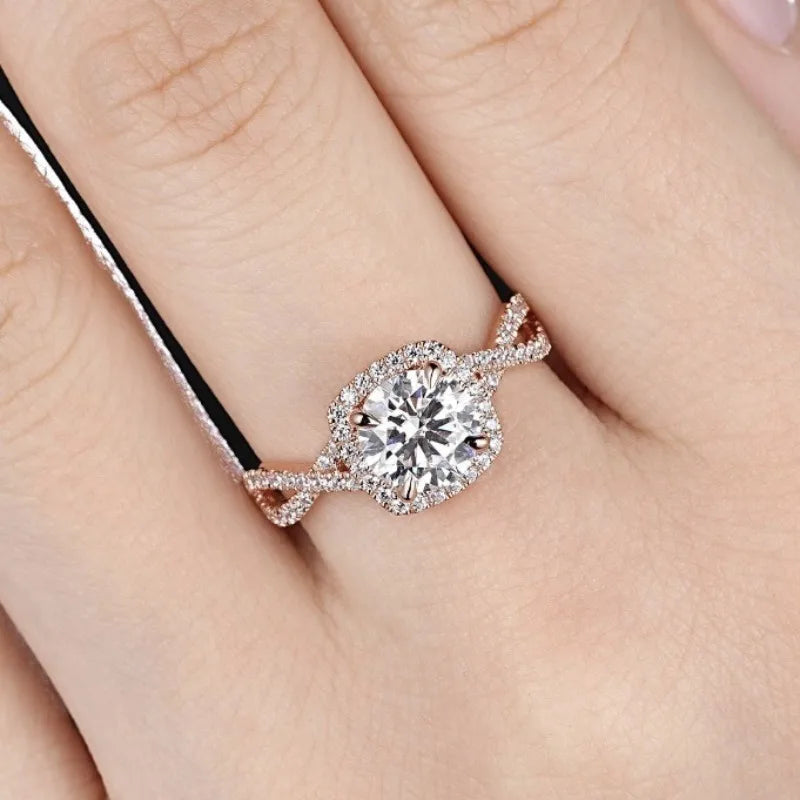 Ring – Rose Gold Diamond Halo