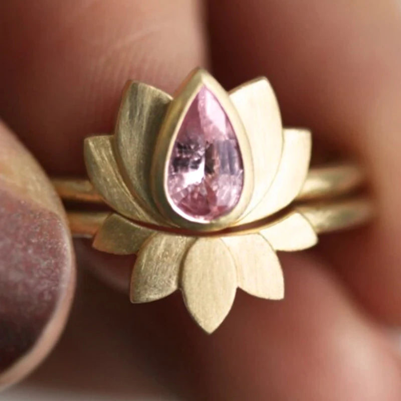 Lotus Pink Gold Ring