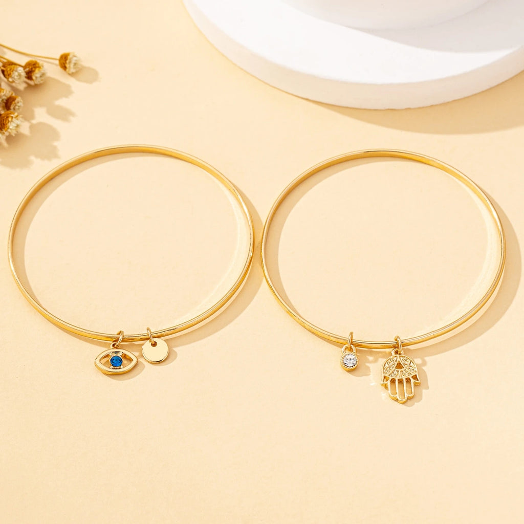 Bracelet Set Elegant Charm Golden