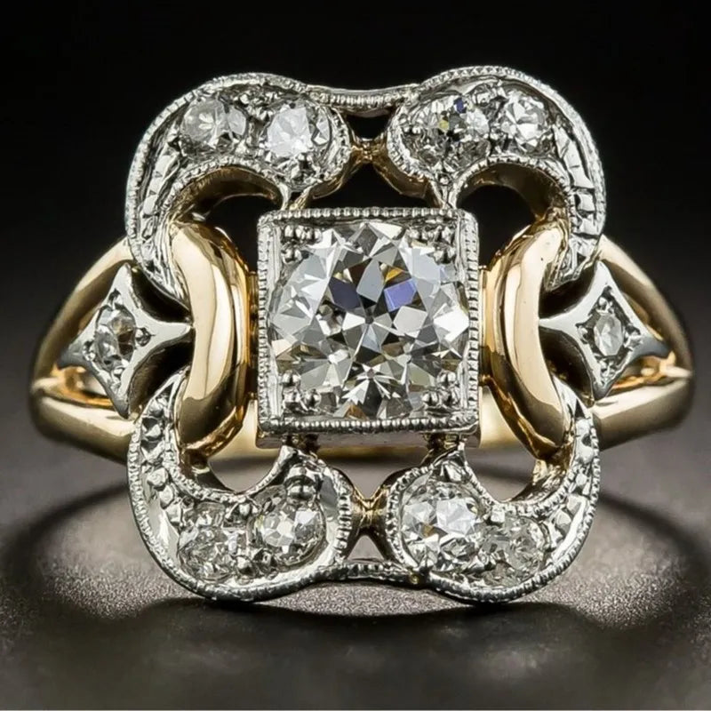 Geometric Zircon Golden Shine
