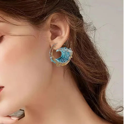 Ocean Wave Drop Earrings