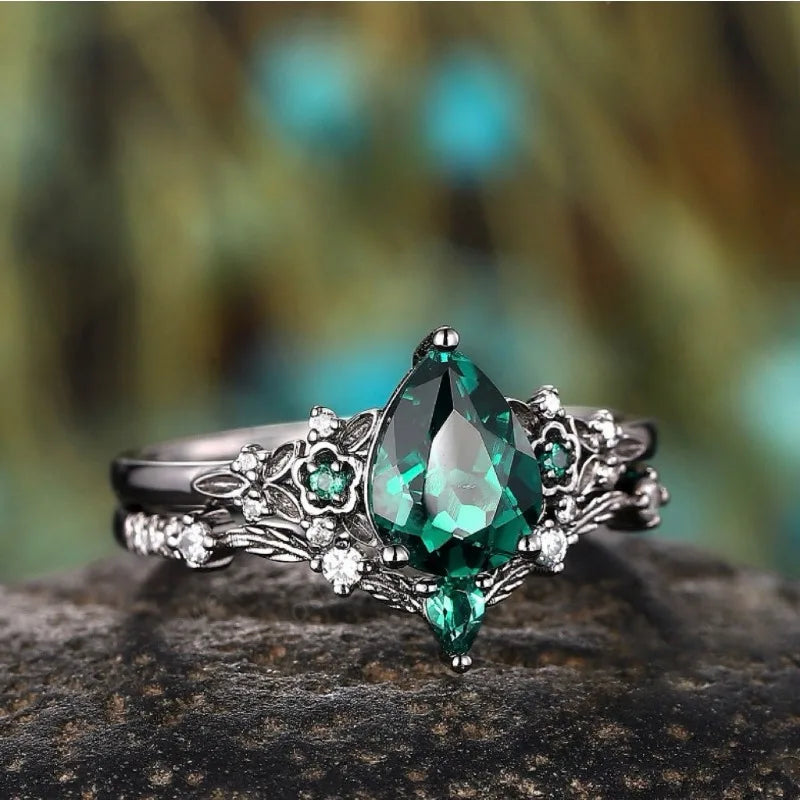 Ring Mystic Silver Emerald