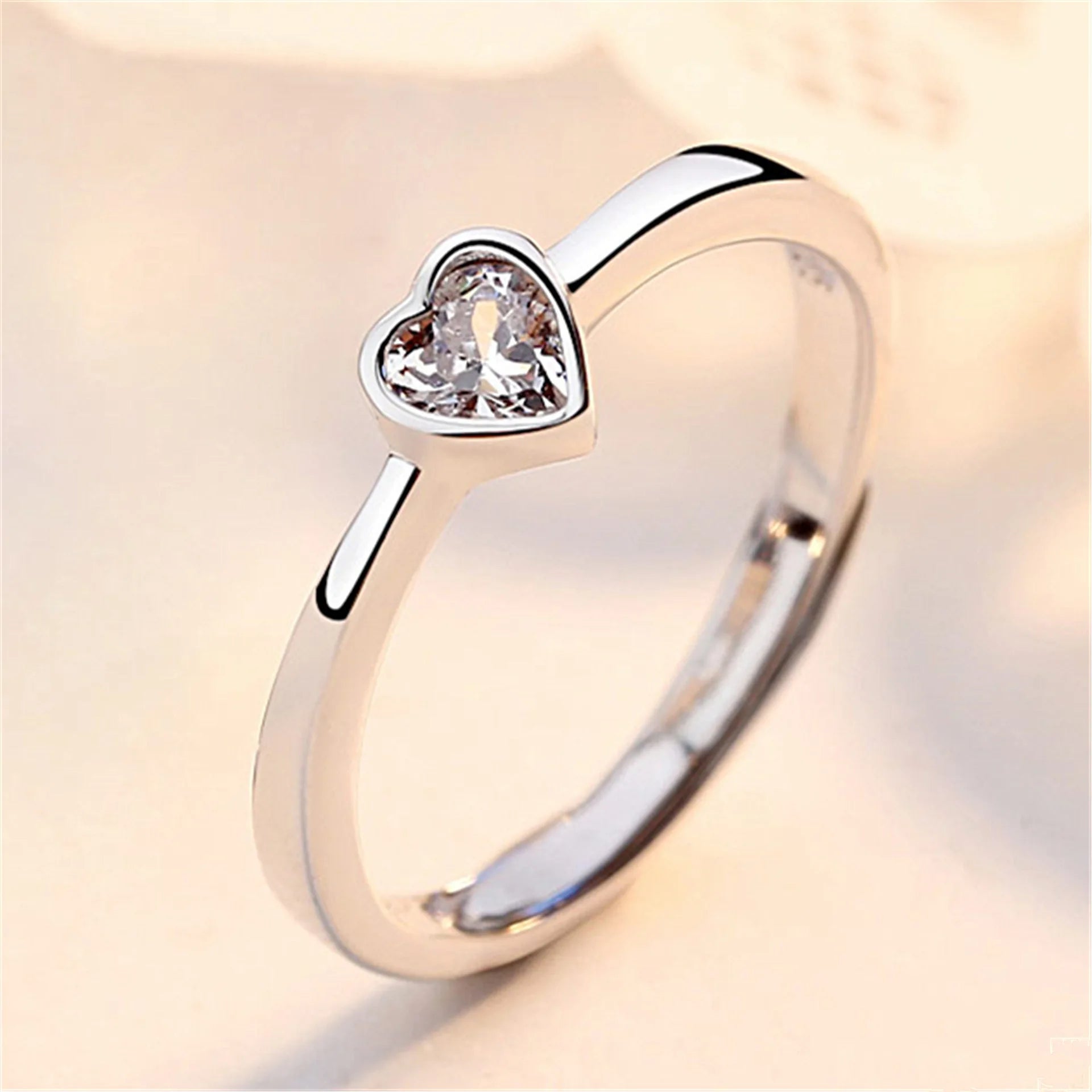 Couple Rings Set – Silver Heart Promise