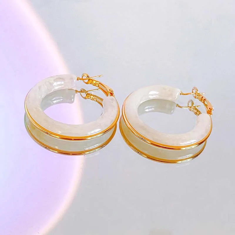 Resin Hoop Statement Earrings