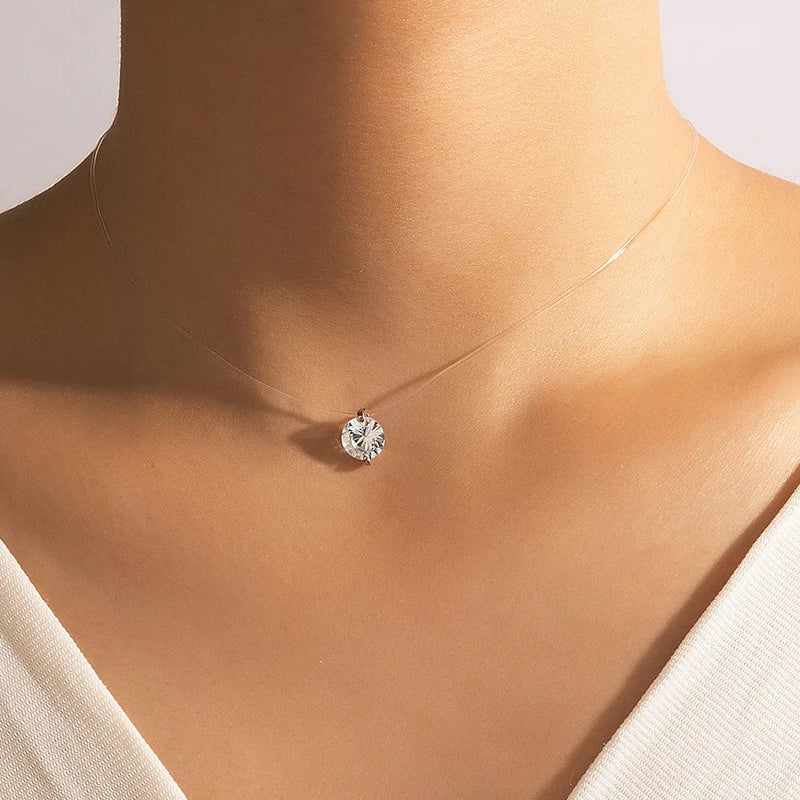 Necklace + Elegant Floating Crystal