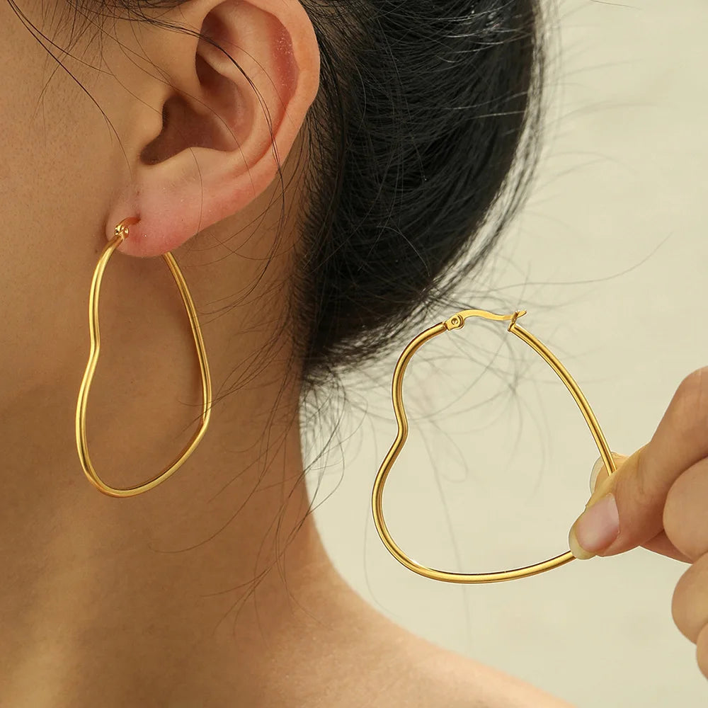 Heart Hoop Earrings