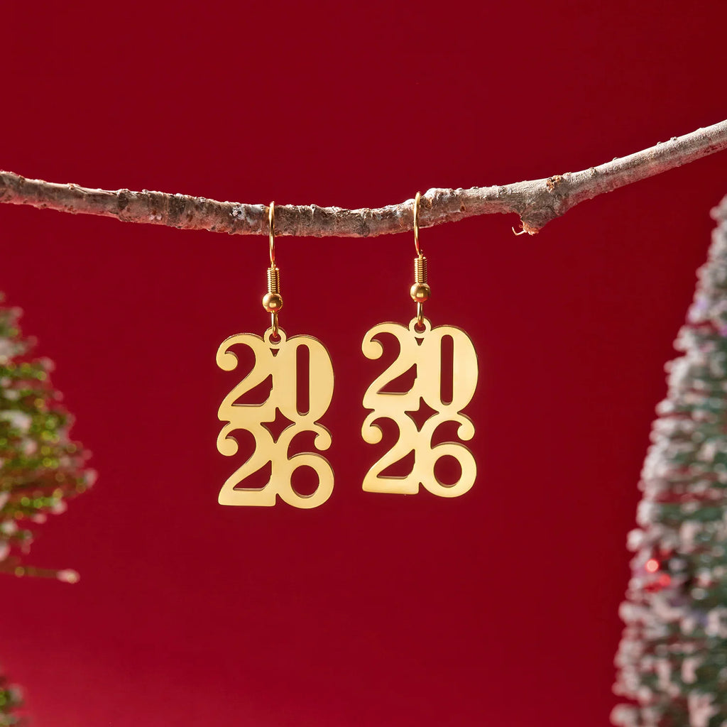 Earrings – 2026 Gold Sparkle