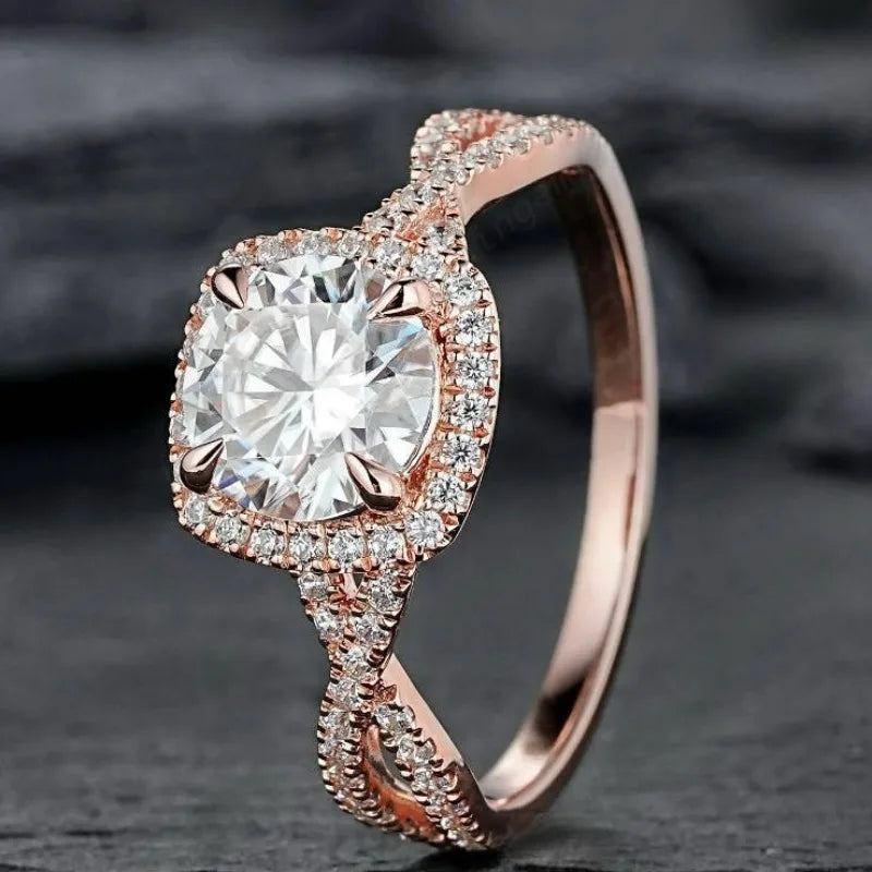 Ring – Rose Gold Diamond Halo