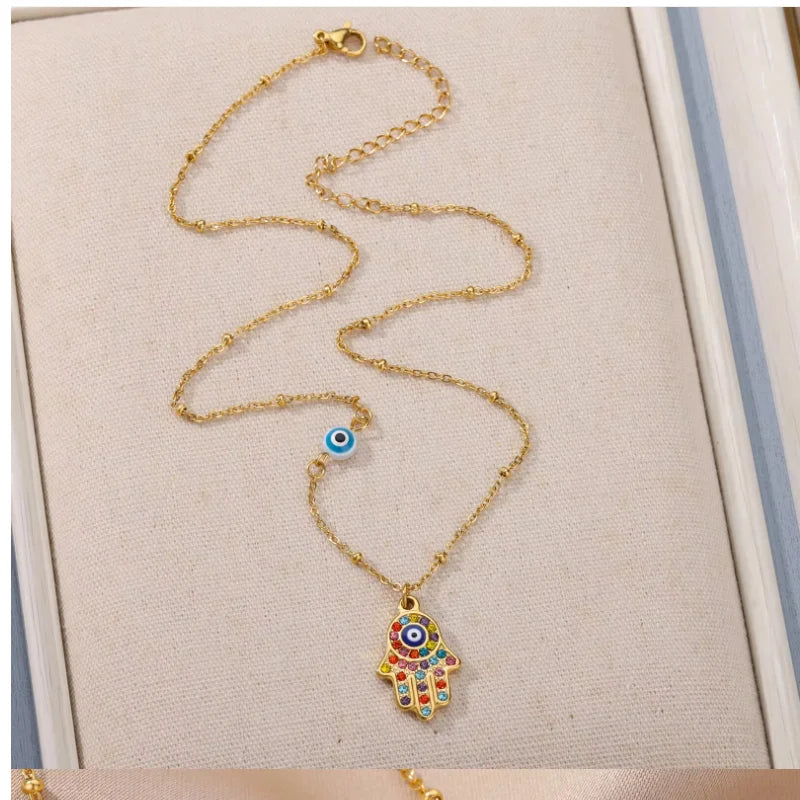 Elegant Evil Eye Charm Necklace