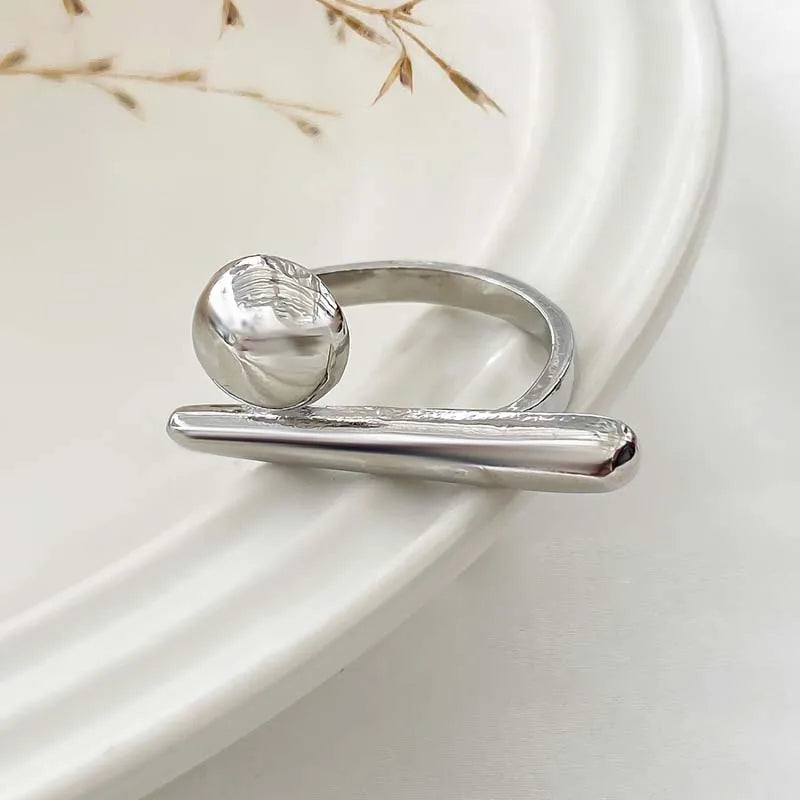 Geometric Open Ring Punk Gold