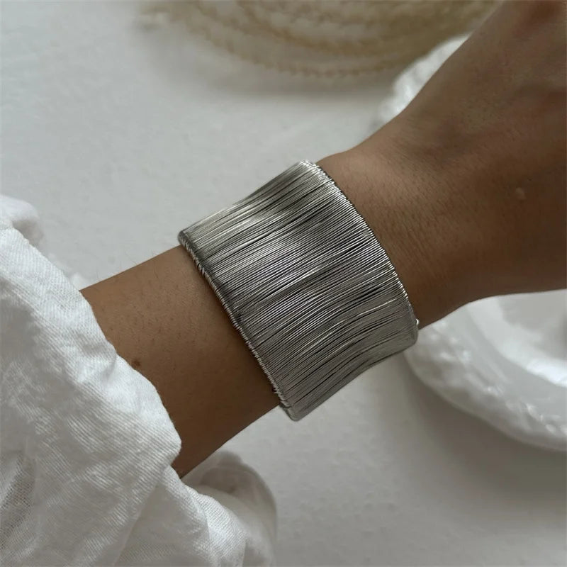 Cuff Bracelet Textured Wide