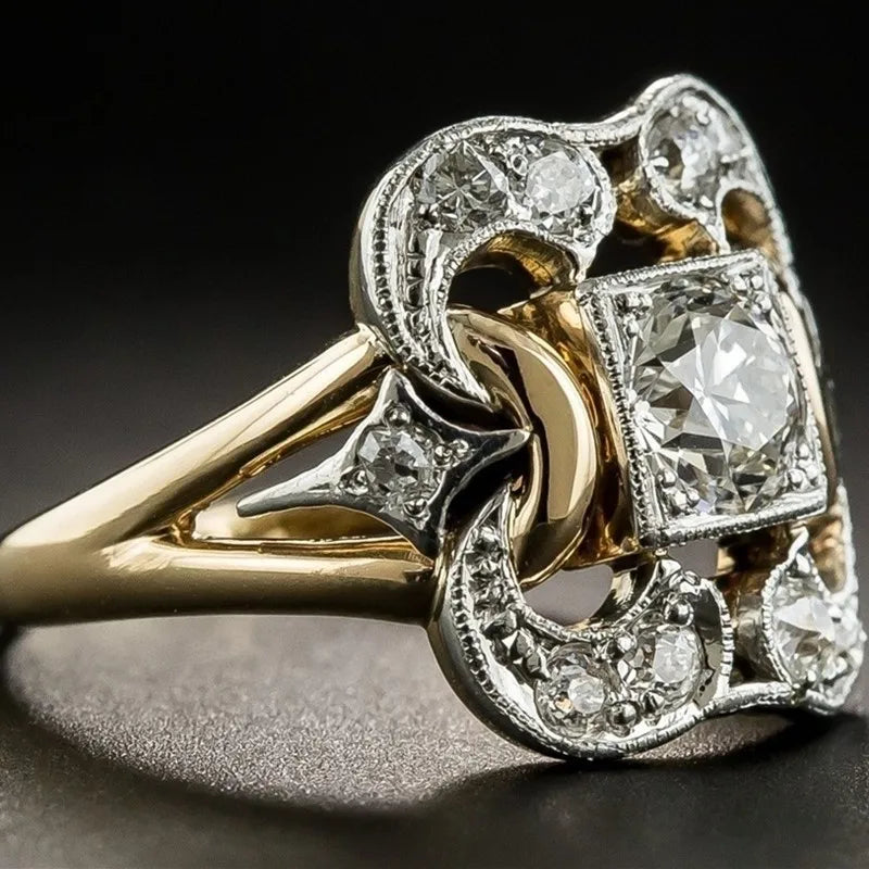 Geometric Zircon Golden Shine