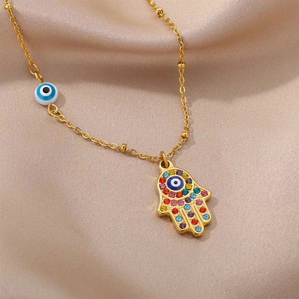 Elegant Evil Eye Charm Necklace