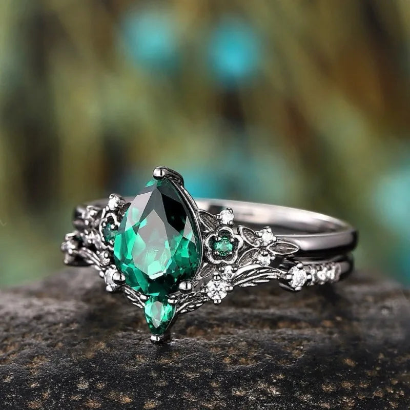 Ring Mystic Silver Emerald