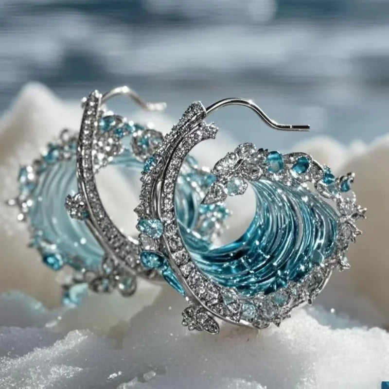 Ocean Wave Drop Earrings