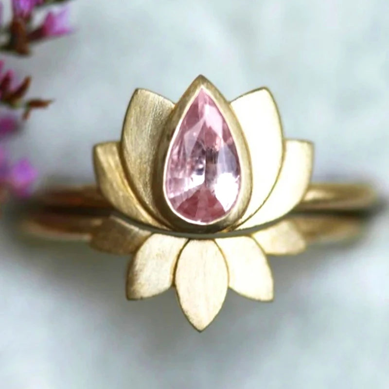 Lotus Pink Gold Ring