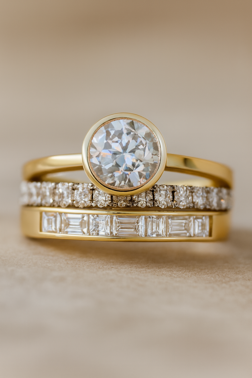 Ring Set – Gold Diamond Fusion