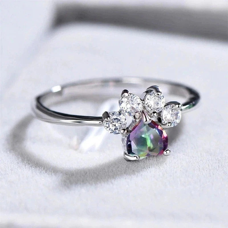 Golden Opal Paw Ring